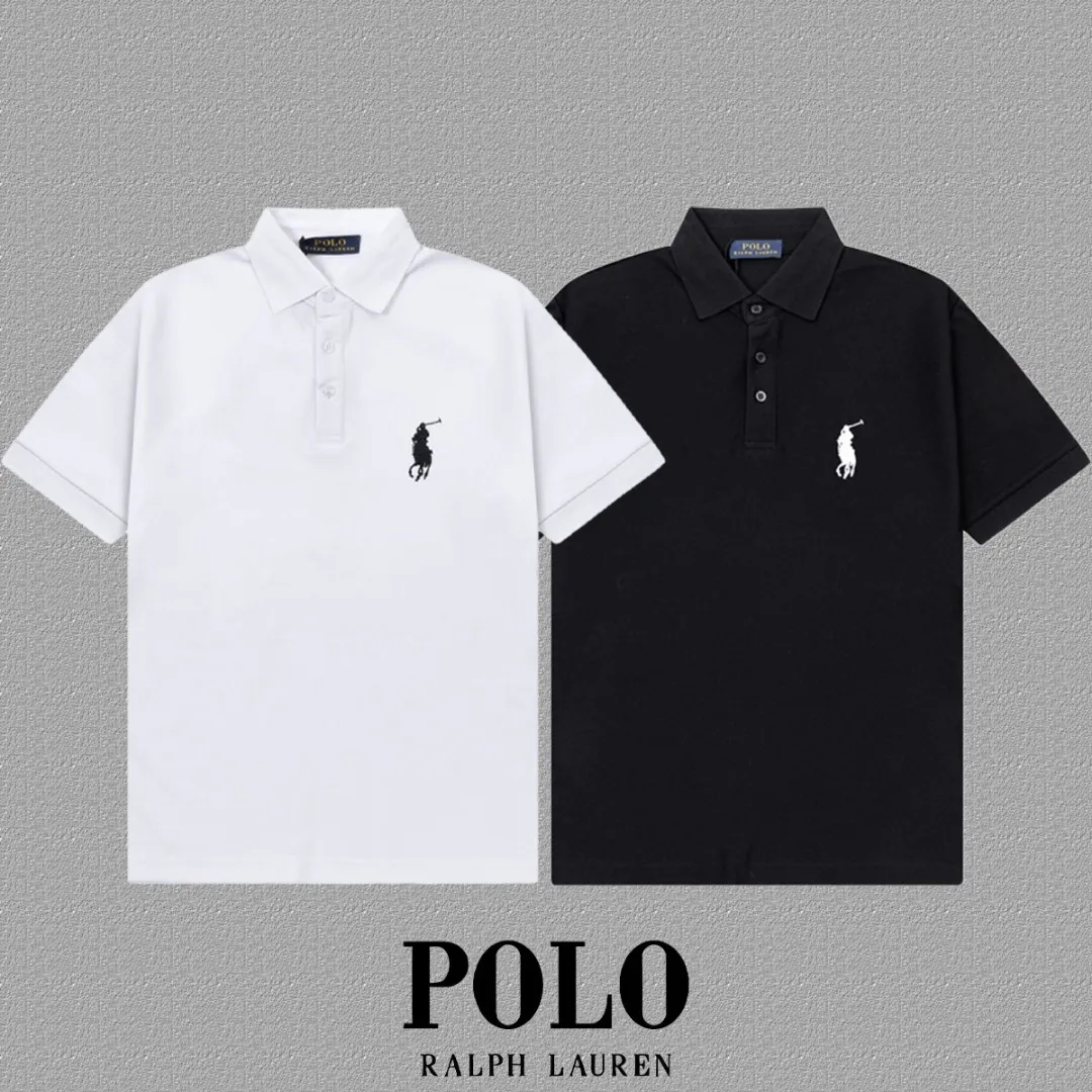 [POLO Ralph Lauren] 2026FW short-sleeved lapel POLO shirt Color: Black White Size: S-XXL